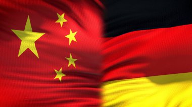 Çin ve Almanya bayrakları arka plan, diplomatik ve ekonomik ilişkiler, ticaret