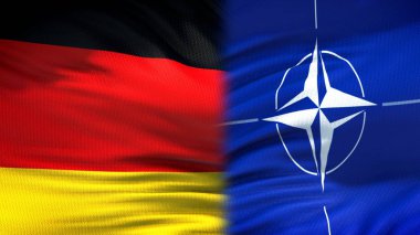 Almanya ve Nato bayrakları arka plan, diplomatik ve ekonomik ilişkiler, güvenlik
