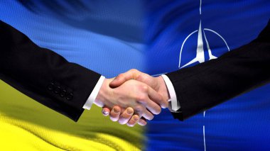 Ukrayna ve Nato el sıkışma, Uluslararası dostluk ilişkileri, arka plan bayrak