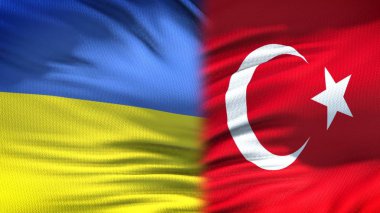 Ukrayna ve Türkiye bayrakları arka plan, diplomatik ve ekonomik ilişkileri