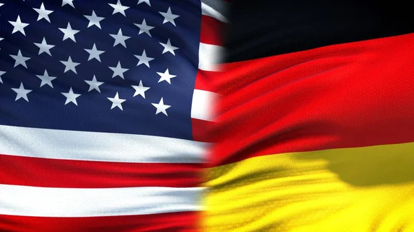 Verenigde Staten Duitsland Vlaggen Achtergrond Diplomatieke Economische Betrekkingen — Stockfoto