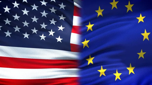 United States Flags Background Diplomatic Economic Relations Finance — Stock Photo, Image