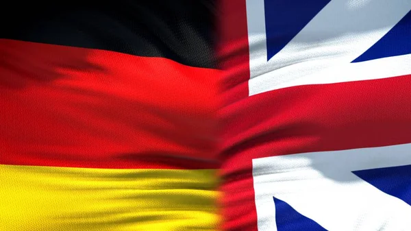 Tyskland Och Storbritannien Flaggor Bakgrund Diplomatiska Och Ekonomiska Förbindelser — Stockfoto