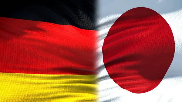 德国和日本标志背景 外交和经济关系 — 图库照片