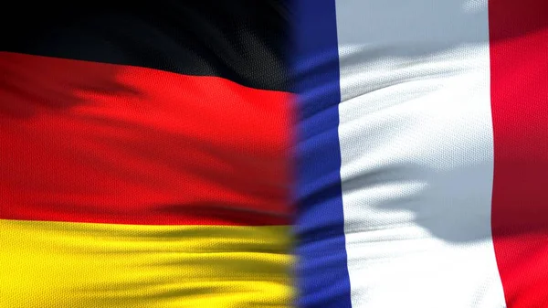 Alemania Francia Banderas Antecedentes Relaciones Diplomáticas Económicas — Foto de Stock