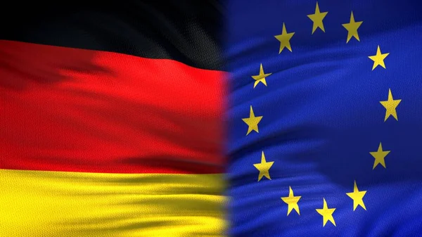 Німеччина Європейський Союз Прапори Фону Дипломатичні Економічні Стосунки — стокове фото