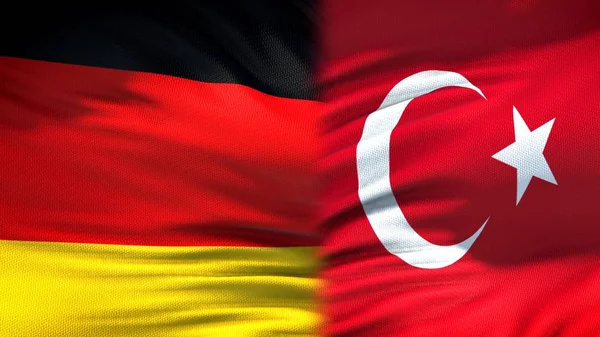 德国和土耳其标志着背景 外交和经济关系 — 图库照片