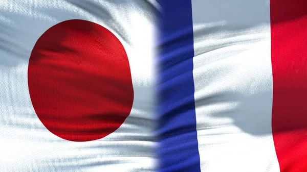 Япония Франция Флаги Фона Дипломатические Экономические Отношения Финансы — стоковое фото