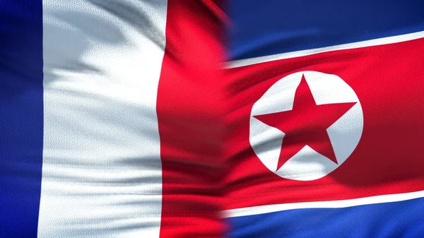 França Coreia Norte Pavilhões Fundo Relações Diplomáticas Económicas — Fotografia de Stock