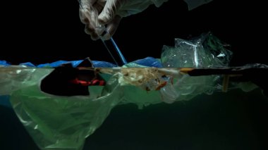 Kirli zehirli su atık, kötü ekoloji, makro çekim ile uzman alarak örnek