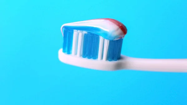 Toothbrush Toothpaste Dental Healthcare Oral Hygiene Macro Shot — Stock Photo, Image