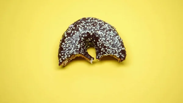 Doce Donut Mordido Comer Demais Problemas Bulimia Dependência Junk Food — Fotografia de Stock
