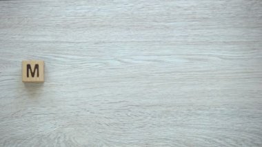 Motivasyon, dur hareket sözcük ahşap küpleri, pozitif düşünme hedefleri ve hayalleri