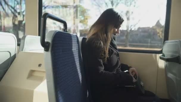 Toplu Taşıma Müfettiş Yolcu Bilet Bilet Ücreti Kaçırma Olmadan Dışarı — Stok video