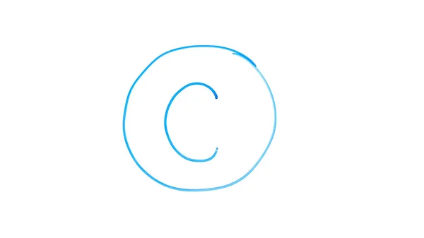 Copyright Symbol Circled Letter Written Glass Literary Property Law — Stock Photo, Image