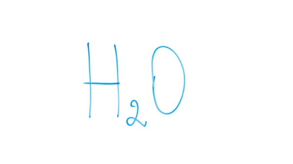 Fórmula H2O Escrita Vidro Lição Química Básica Sobre Molécula Água — Fotografia de Stock