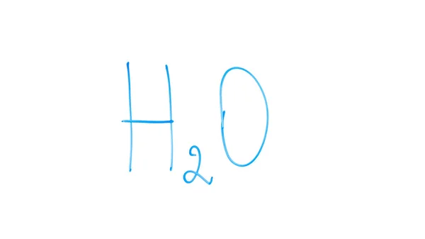 H2O Formula Written Glass Basic Chemistry Lesson Molecule Water — Stock Photo, Image