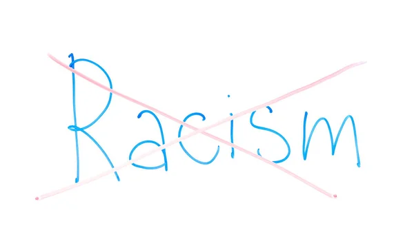 Racism Word Crossed Out Glass Fight Equal Rights National Minorities — Stock Photo, Image