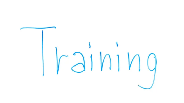 Palavra Treinamento Escrito Vidro Desenvolvimento Habilidades Educação Preparações Esportivas — Fotografia de Stock