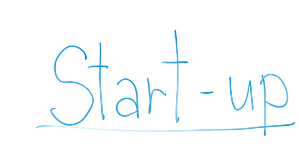Start Woord Geschreven Glas Begin Van Nieuwe Productie Ontwikkelingsstrategie — Stockfoto