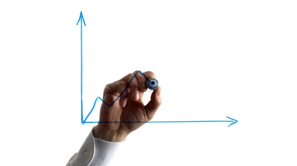 Gráfico Aumento Caída Del Dibujo Del Hombre Índice Bursátil Dow —  Fotos de Stock