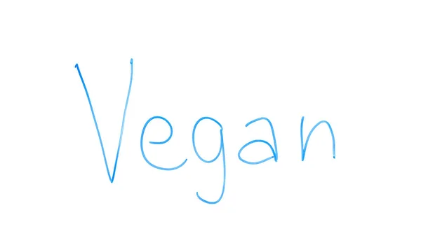 Veganes Wort Auf Glas Geschrieben Lebensweise Verzicht Auf Tierische Produkte — Stockfoto