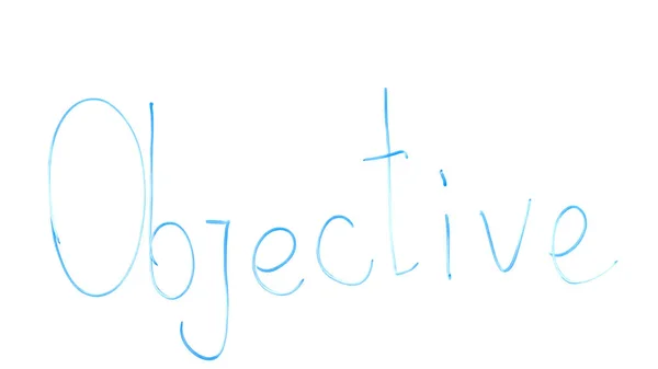 Objectieve Woord Geschreven Glas Taak Van Marketingafdeling Motivatie — Stockfoto