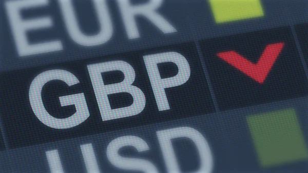 British Pound Falling World Exchange Market Currency Rate Fluctuating Finance — Stock Photo, Image