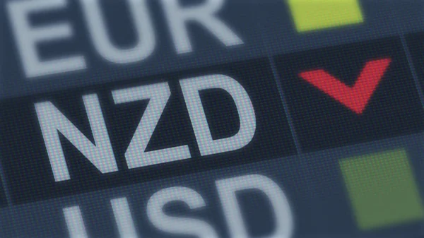 Nova Zelândia Queda Dólar Mercado Câmbio Mundial Flutuação Taxa Câmbio — Fotografia de Stock