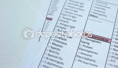 Çiçek hastalığı, Doktor laboratuvar boş, gösteren kan örneğinde tüp hastalığında kontrol
