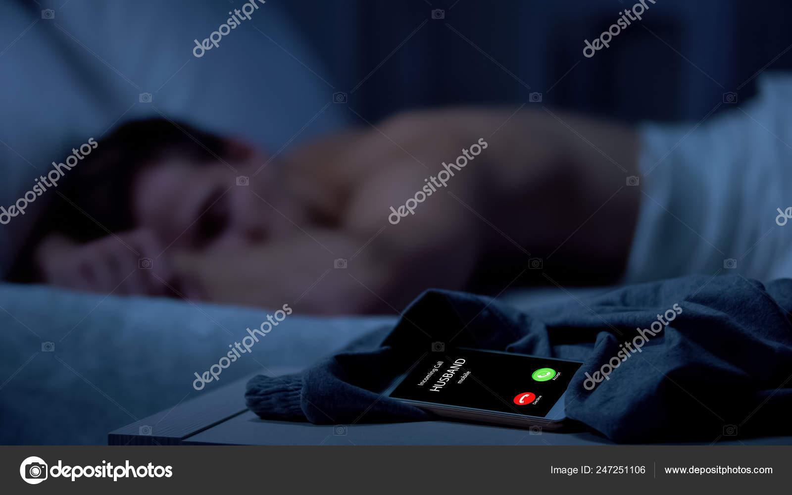 Husband Calling While Male Sleeping Deeply Missing Call Same Sex Stock Photo by ©motortion 247251106 image photo