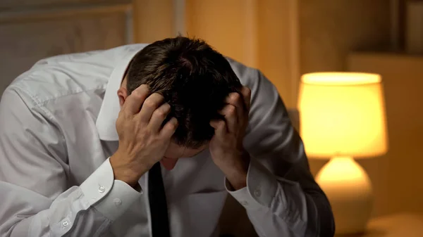 Anxious Politician Feeling Stressed Unsuccessful Speech Desperation — Stock Photo, Image