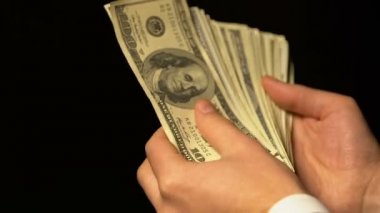 Zengin adam güveniyor Doları nakit, piyango veya casino oyun kazanan, servet kavramı
