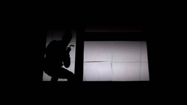 Hırsız zorla penetrasyon yasadışı olarak düz, vandalizm, suç, hurda ile