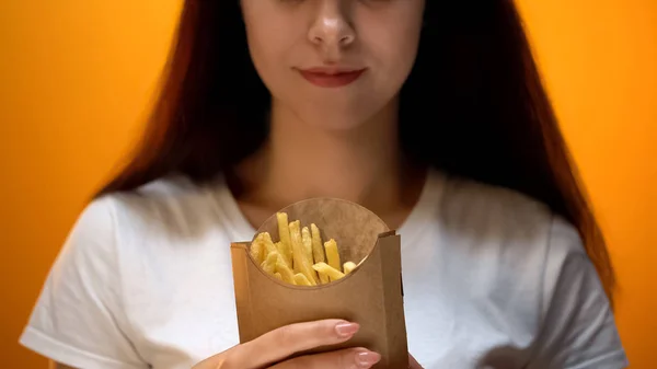 Találat Sült Krumpli Kockázatát Elhízás Overeating Magas Kalóriatartalmú Étkezés — Stock Fotó