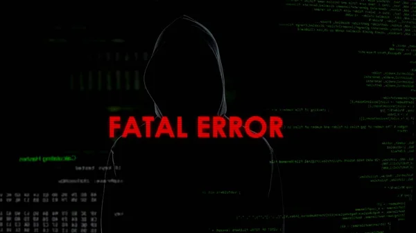 Fataler Fehler Erfolgloser Hackerversuch Auf Server Krimineller Code Hintergrund — Stockfoto