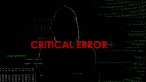 Erro Crítico Tentativa Mal Sucedida Hackear Servidor Criminoso Desapontado — Fotografia de Stock