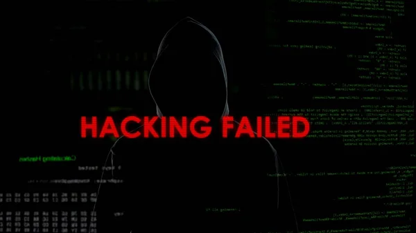 Hacking Falhou Tentativa Mal Sucedida Roubar Dinheiro Criminoso Desapontado — Fotografia de Stock
