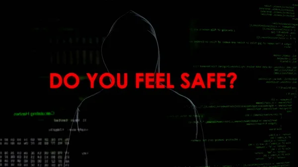 Hacker Mensagem Ameaçadora Privacidade Segurança Nacional Terrorismo — Fotografia de Stock