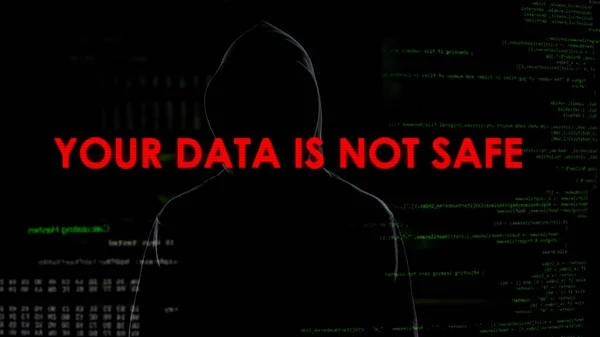 Hacker Anónimo Amenaza Seguridad Mundial Datos Privados Sin Protección — Foto de Stock