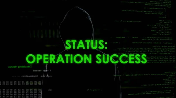 Erfolgsstatus Der Operation Hacker Stehlen Und Überweisen Geld Von Der — Stockfoto
