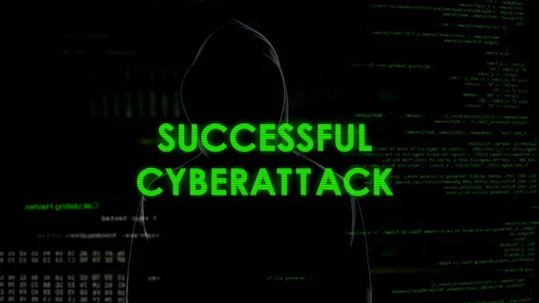 Udane Cyberattack Wiadomości Uzyskiwanie Dostępu Systemu Prywatności Atak Hakerów — Zdjęcie stockowe