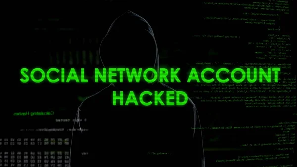 Programador Masculino Hackeando Cuenta Red Social Desde Oficina Hogar Ataque — Foto de Stock