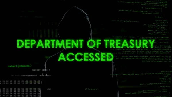 Computer Criminal Gets Access Department Treasury Money Laundering — Stock Photo, Image