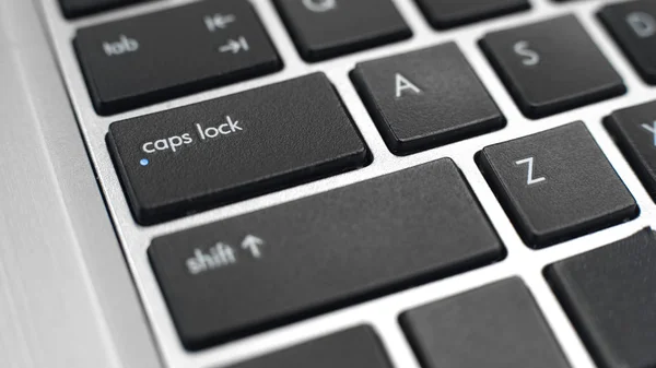 Switched Caps Lock Button Keyboard Typing Capital Letters Toggle Key — Stock Photo, Image