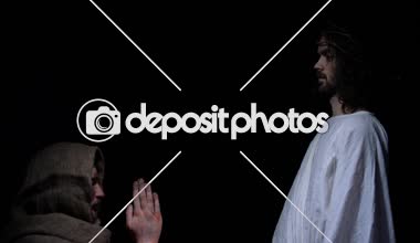 Tanrılar oğlu hasta dilenci için Absolution vererek ve dizlerinin onu yetiştirmek, merhamet