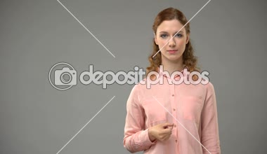 Sağır kadın Hayır demek işaret dilinde kelime asl içinde gösterilen öğretmen eğitimi