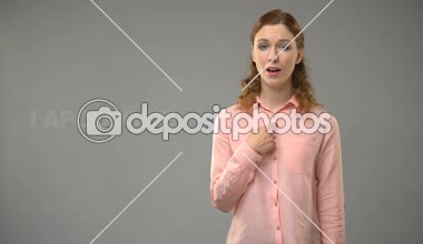 İşaret dili, metin arka plan, iletişim üzerine özür dilerim demek kadın