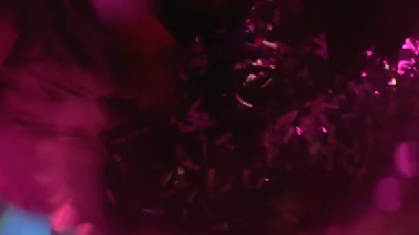 夜总会派对气氛背景, 迪斯科球旋转, 地板上的五彩纸屑 — 图库视频影像