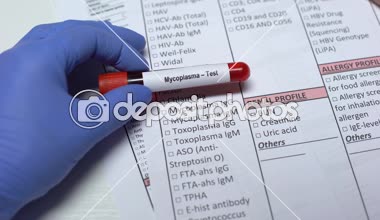 Mikoplazma, Doktor laboratuvar boş, gösteren kan örneğinde tüp hastalığında kontrol